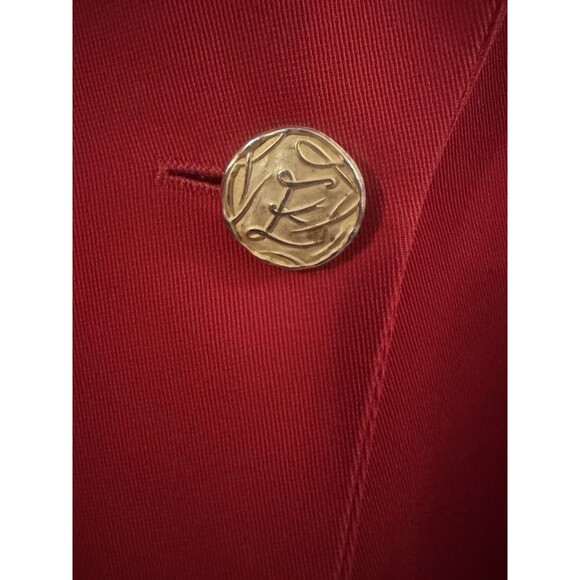 Vintage Escada Margaretha Ley Red  Wool Blazer Jacket Size 44 Made In Slovenia - Picture 5 of 7